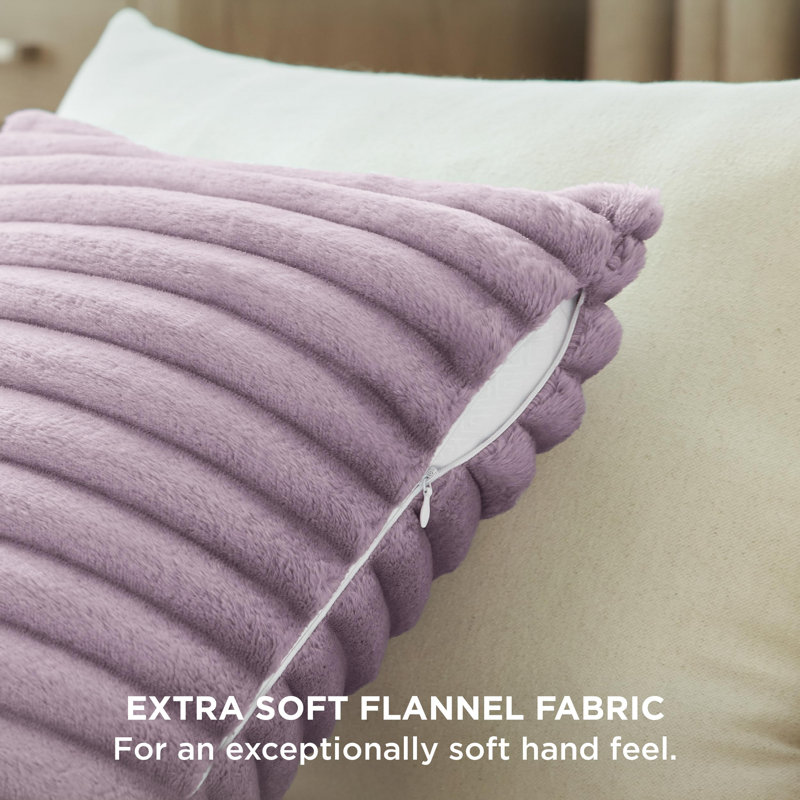 Bedsure Striped Throw Pillow Covers, Light Purple