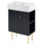 Meuble-lavabo 21,6 po, armoire combinée, meuble de rangement pour salle de bain, lavabo simple en céramique, rangement sur le côté droit-106463525