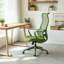Chaise de bureau ergonomique en maille à haut dossier avec support lombaire réglable, coussin de siège en mousse moulée, fonction inclinable et inclinable pour la maison et le bureau-129881511