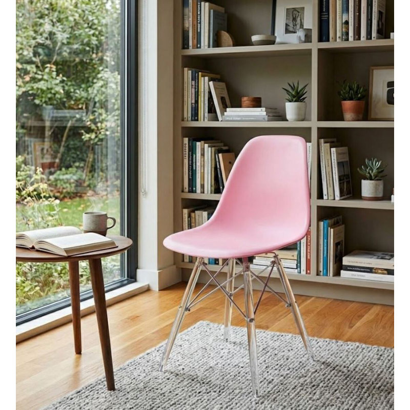 Chaise en plastique Luna, Rose clair
