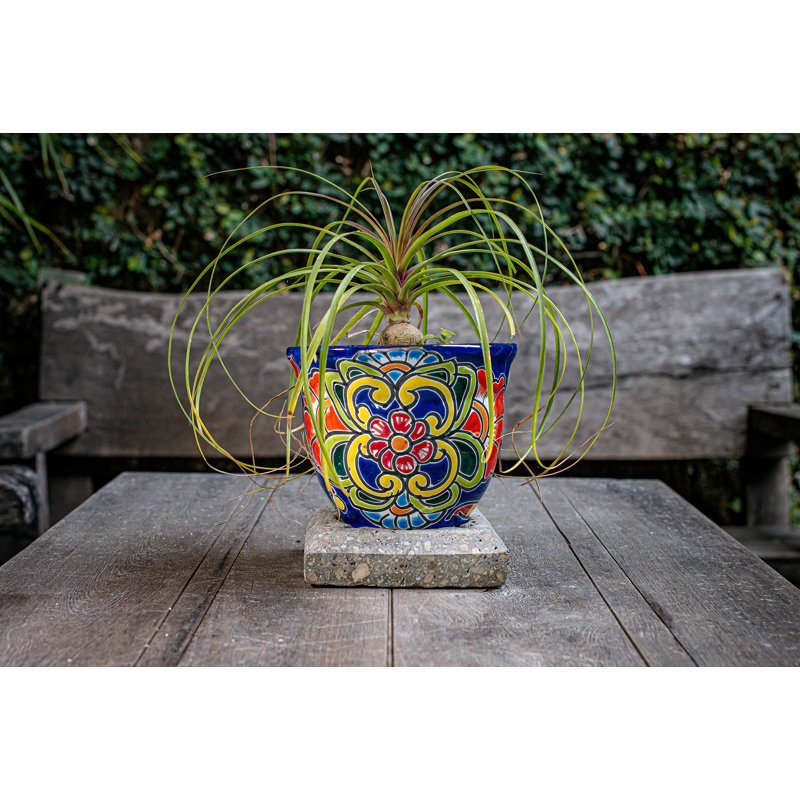 Handmade Ceramic Planter, 7" H x 9" W x 9" D