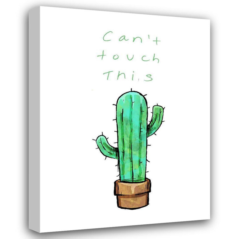 Art sur toile tendue Dakota Fields OnRei Gallery: Cant Touch This Cactus, H 47 po x l 36 po