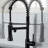 Commercial Black Kitchen Tap With Pull Down , Single Handle, Leak- Guarantee, Finish, Multi-Functional Water Spray, Effortless Installation Method Matte Sink Faucet, Handle Control, Assurance,-406249796