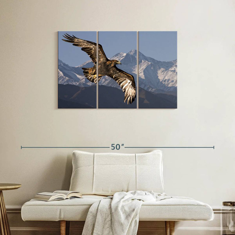 Eagle And Snowy Mountains, 24" H x 38" W