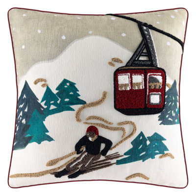 Housse de coussin d'hiver en chenille à thème d'hiver