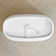 59" x 33" Freestanding Soaking Tub Solid Surface Stand Alone Bathtub with Pop-up Drain and Overflow