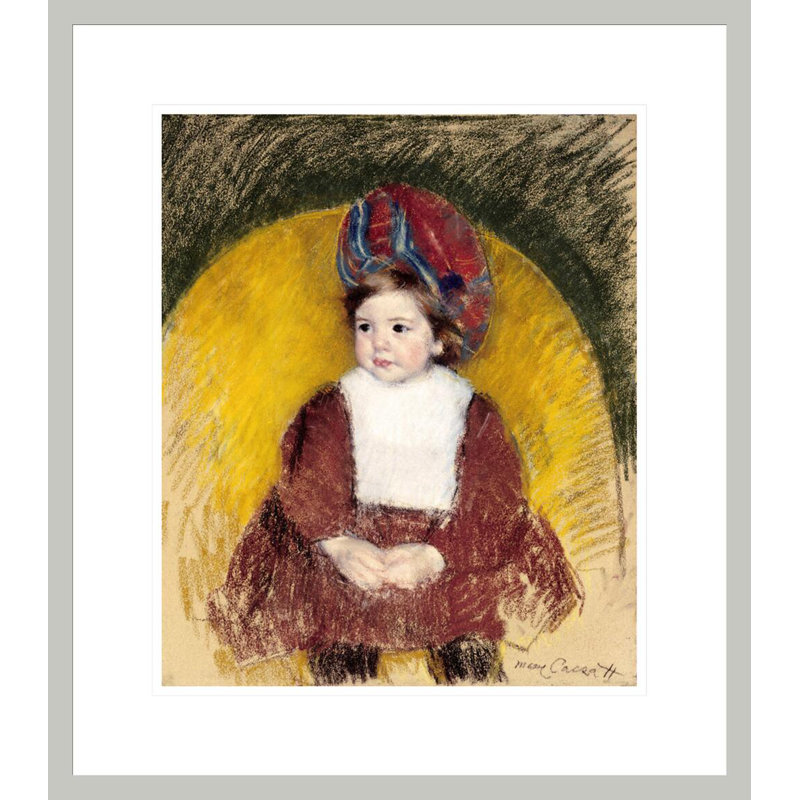 Margot dans un costume rouge foncé par Mary Cassatt, H 20,19 po x l 17,75 po