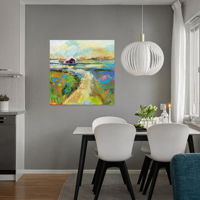 Contemporary The Pasture With Barns Farms Art