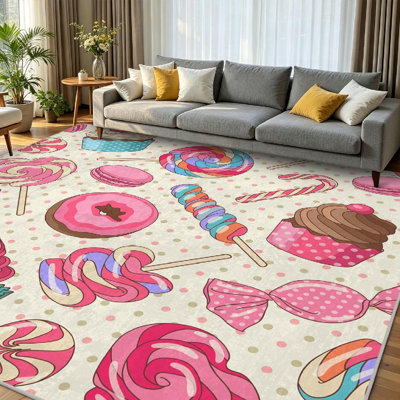Tapis jaune bonbon délavé à la machine