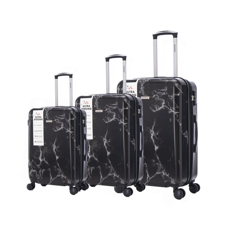 Ensemble de 3 valises avec valise à bagage multifonctionnelle grande capacité pour PC, roues universelles pour PC et verrouillage par mot de passe, facile à transporter, 20 à 24 pouces
