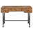 2 Piece Writing Desk with Bookshelf Unit, Rustic Brown, Black Metal Frame
