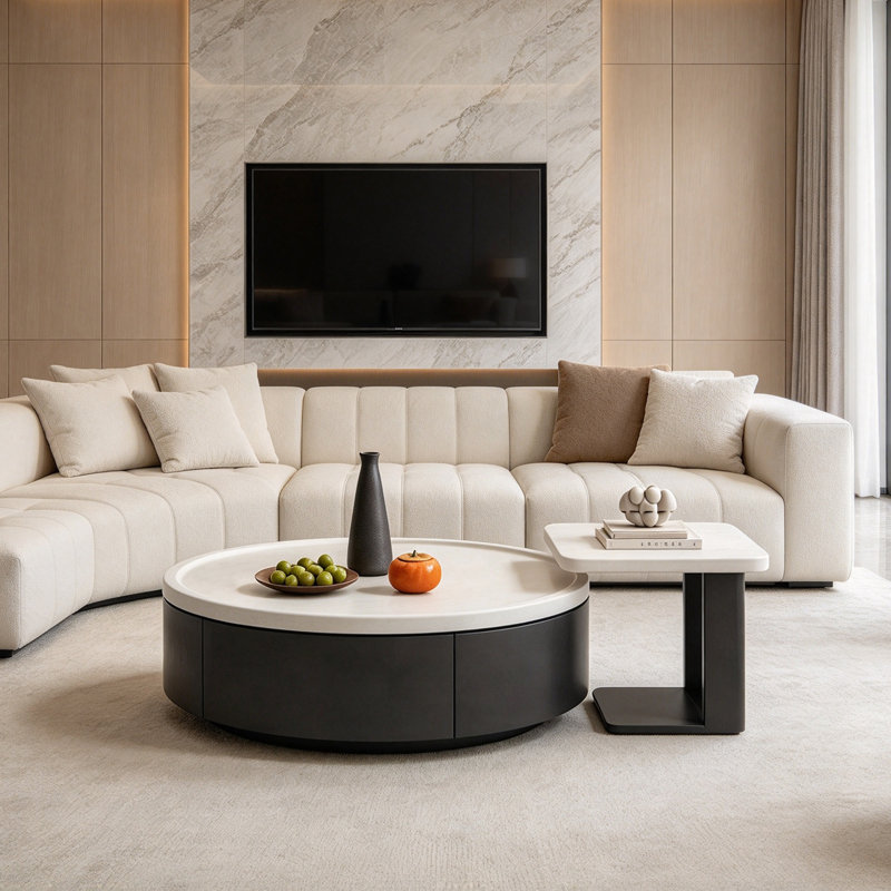 Minimalist Coffee Table with Storage Drawers