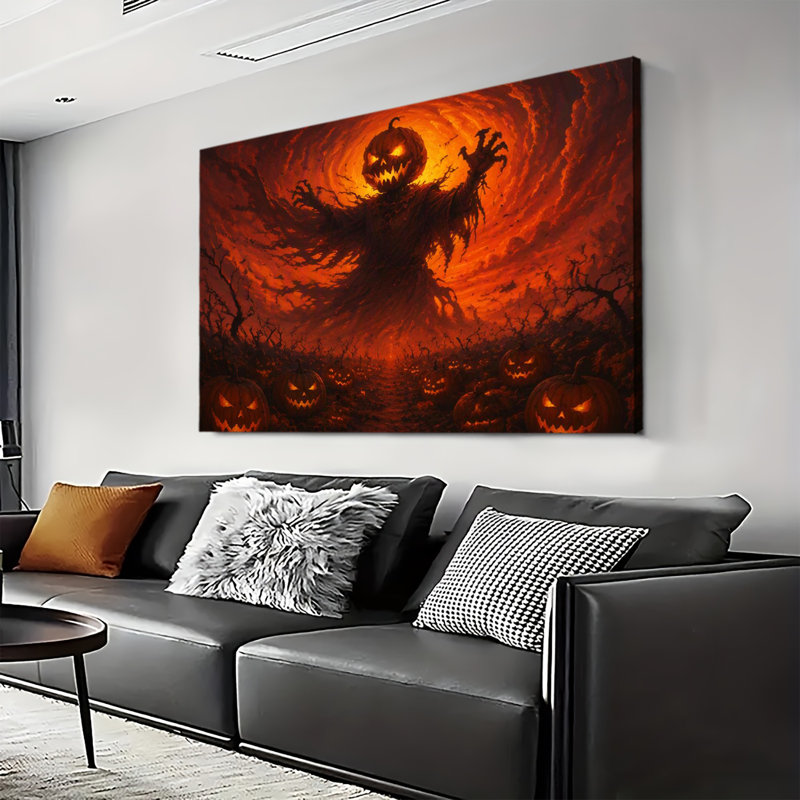 Art mural sur toile, citrouille d'Halloween, 20 x 24 po