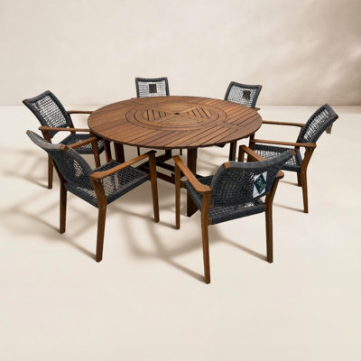 Fleur 63" Eucalyptus Patio Dining Set