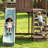 Wooden Swing Set with 2 Swings, Wave Slide, Play Deck, Climbing Wall & Trapeze Rings - Outdoor Backyard Playset for Kids - Heavy Duty Wooden Jungle Gym