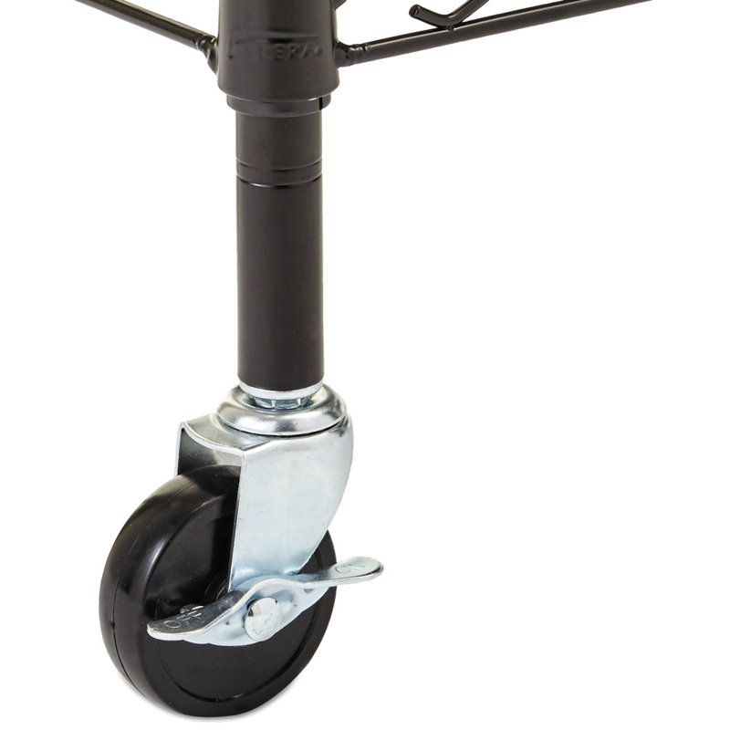 Black Portable Wire Shelving Garment Rack with Casters