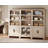74"  Tall Bookshelf With Doors, Large Bookshelf Set Of 3 ,Farmhouse Bookcase With Open Shelves For Living Room, Home Office, Library, Beige-1811777682