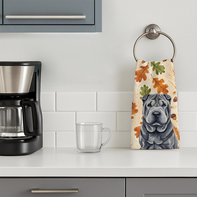 Serviette de cuisine tricolore Sheltie, Shar Pei noir