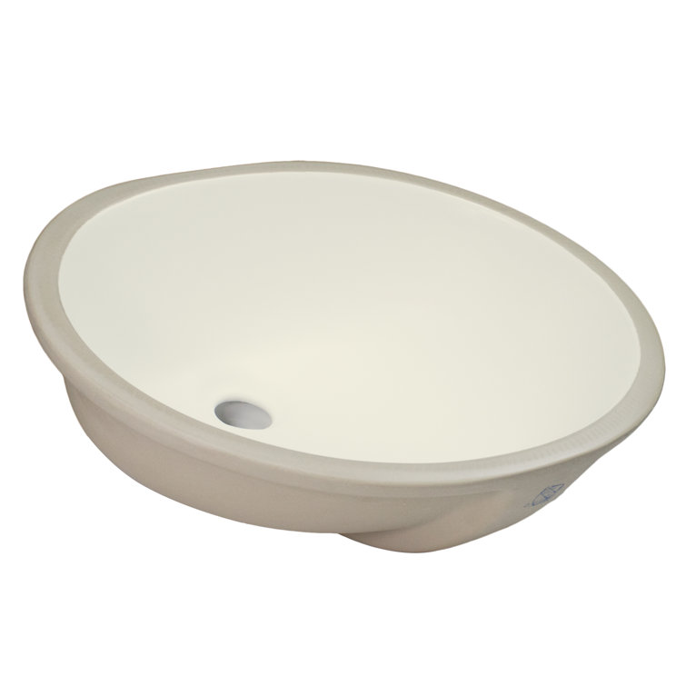 Ticor Sinks Belfast Series 19.5'' Porcelain Oval Bathroom Sink with Overflow
