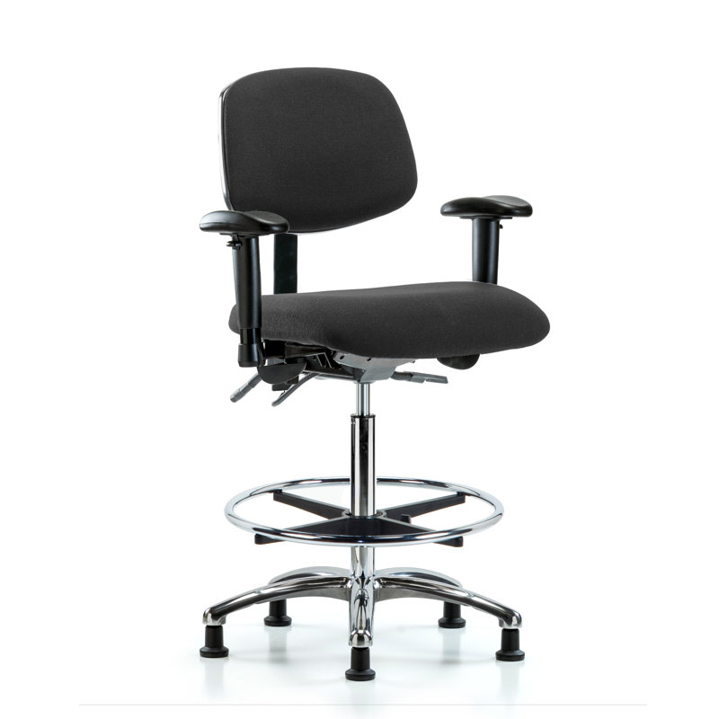 Mireya Drafting Chair, Black, Casters, Not Included