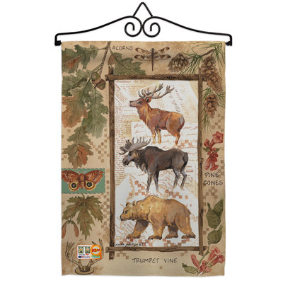 Coussin décoratif en polyester 2 faces 19 x 13 po « woodland adventures impressions » ensemble de drapeaux