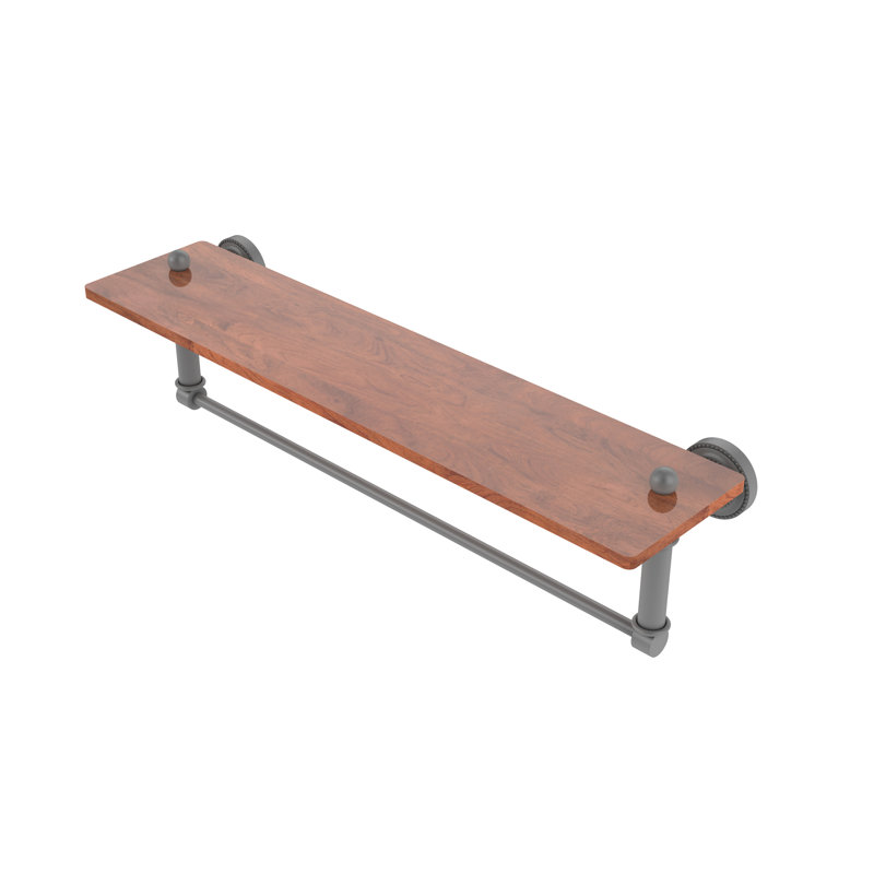 Marchmont Bracket Shelf with Towel Bar, Matte Gray