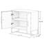Buffet 2 portes à poignée carrée en bois massif - E1 stable et structure en fer, rangement peu encombrant pour salle de sport, cuisine, meuble télé, assemblage simple avec fer, sous-sol, une tablette à l'intérieur facile