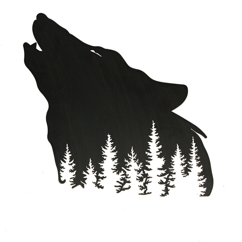 Décoration murale loup noir