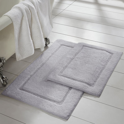 Modern Threads 2-Pack Solid Loop with Non-Slip Backing Bath Mat Sets