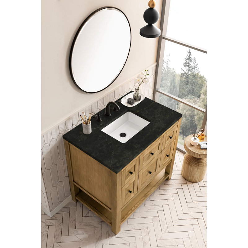 Breckenridge 36'' W Single Vanity, Light Natural Oak, Phantome Eclos, 8" Widespread