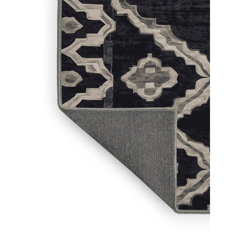 Tapis mauve soyeux et moelleux, Rond 5 pi