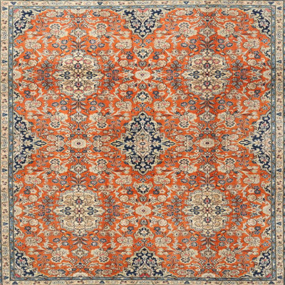Tapis orange/bleu traditionnel
