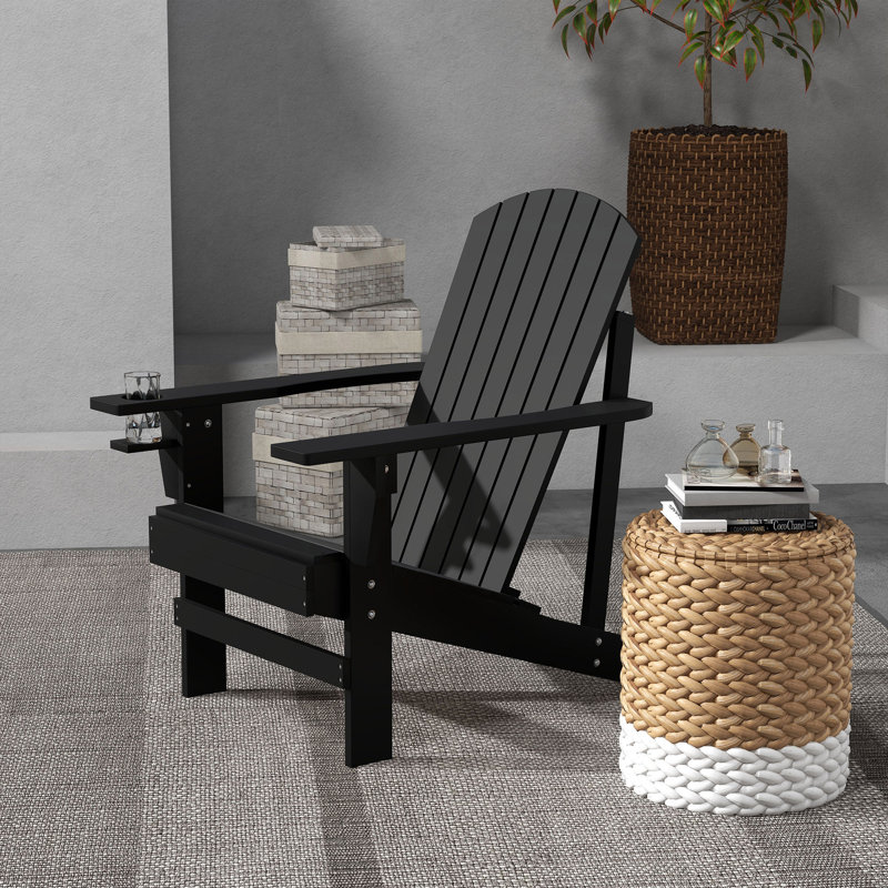 Abilene Outdoor Adirondack Chair,wood, Black