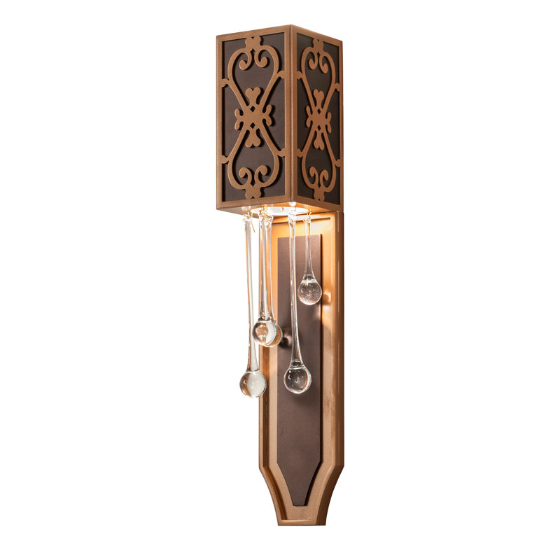 Crystal Steel Flush Mounted Sconce