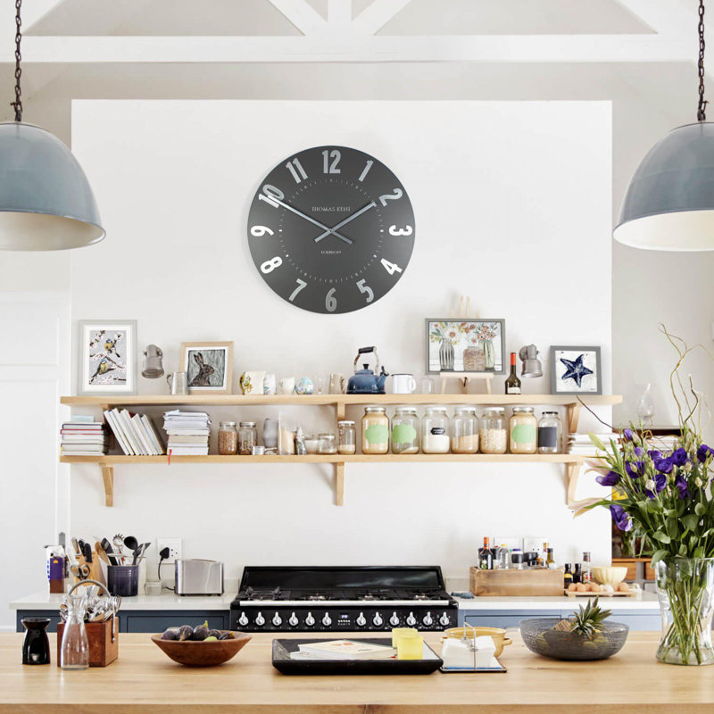 Mulberry Metal Wall Clock, 51cm H x 51cm W x 5cm D, Grey