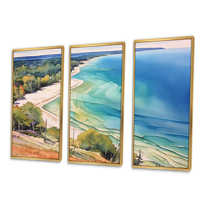 «Michigan Grand Lakes Horizon», ensemble de reproductions d'art mural Michigan, H 32 po x l 48 po x P 1 po