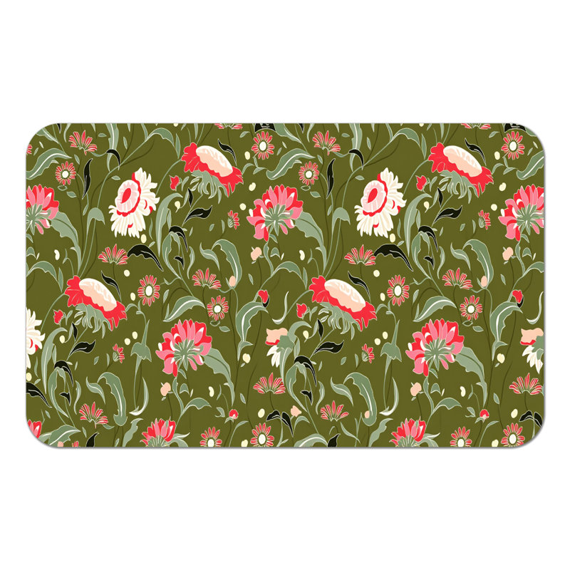 Tapis de bain minces antidérapants lavables à la machine, Simple - L 24 po x l 16 po