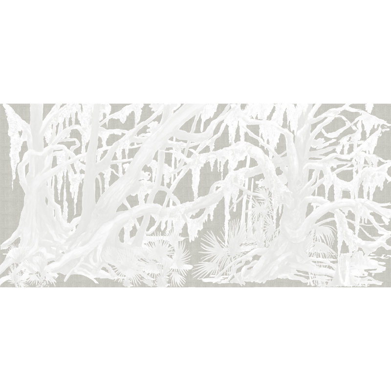 Kiawah Oaks Muted Mural by Megan Molten, Peel & Stick, White Linen