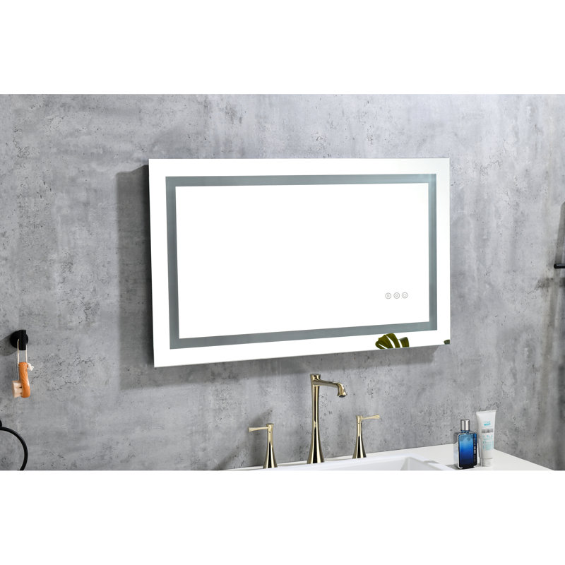 Miroir de salle de bain 40 po x 24 po à DEL avec brouillard, intensité variable, 3 réglages de couleur, mémoire, couleurs murales, fonction mémoire
