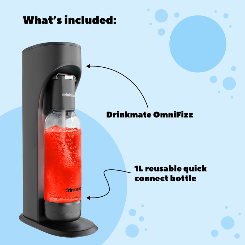 Drinkmate OmniFizz Drinks Carbonator - Machine Only, Matte Black