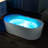 72" L x 35-3/8" W Whirlpool & Air Bubble Heated Freestanding Soaking Double Eened Bathtub with LED Control Panel, Chromatherapy-108467068-98728269