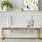 Floral Upholstered Gold Bench-130019689