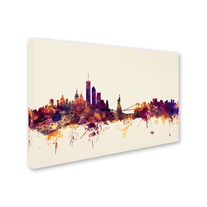 « new york horizon », impression sur toile tendue, H 22 po x l 32 po x P 2 po