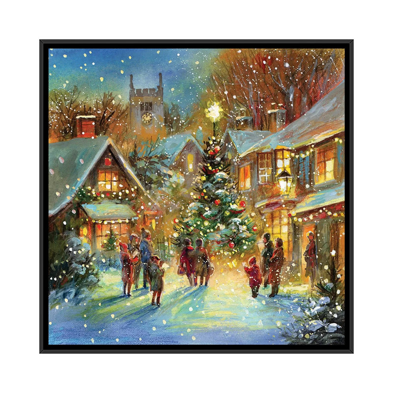 « Evening Carol » par Jim Mitchell-impression, H 18 po x l 18 po x 1,5 po, Toile avec cadre noir