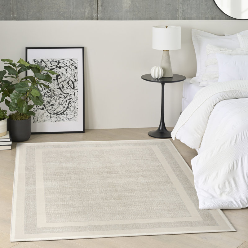 Tapis d'intérieur moderne taupe ivoire 3 pi 11 po x 5 pi 11 po Grand Street, Rectangulaire 3 pi 11 po x 5 pi 11 po