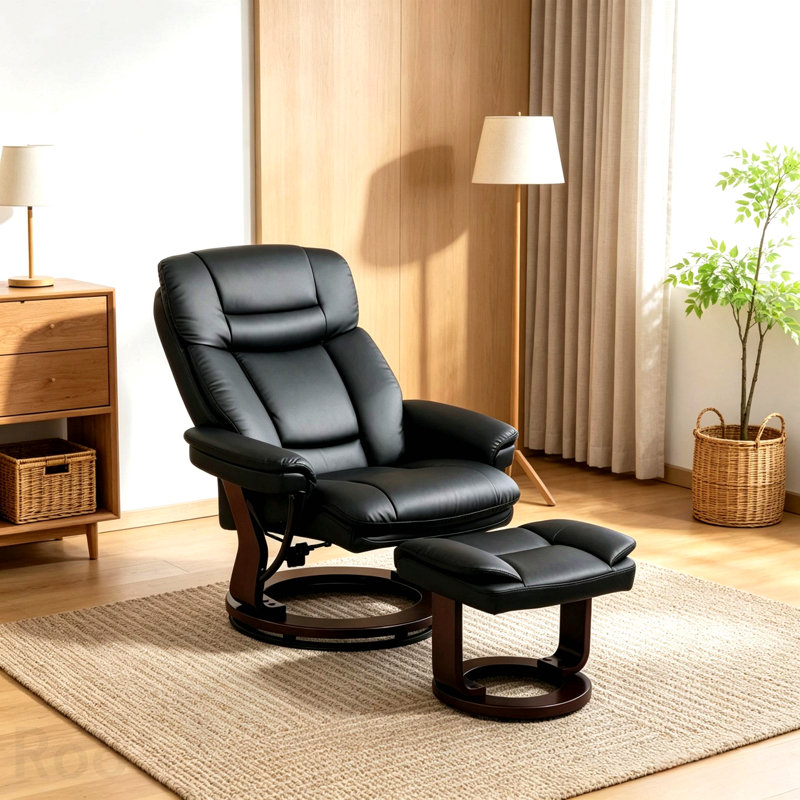 Fauteuil inclinable pivotant à 360 degrés avec repose-pieds assorti, fauteuil inclinable avec repose-pieds, ensemble de chaise longue pivotante moderne