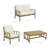 Daphne 5 - Person Seating Group with Natural Cushions and Cream Parasol