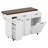 102.3" Kitchen Island with Extendable Dining Table, Kitchen Rolling Island Cart with Trash Storage Cabinet, 3-Tier Pull-Out Spice Rack-126487133