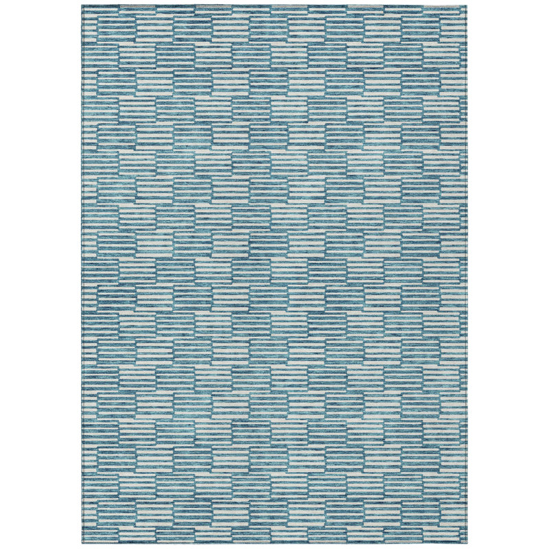 Tapis bleu sarcelle lavable à l'extérieur 3 pi x 5 pi bleu sarcelle