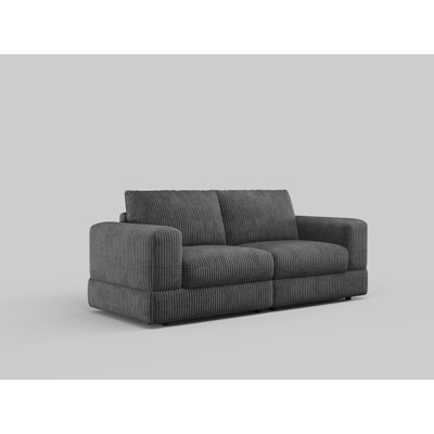 Canapé-lit modulaire moderne en velours côtelé noir moderne 78,7 pouces Comfy